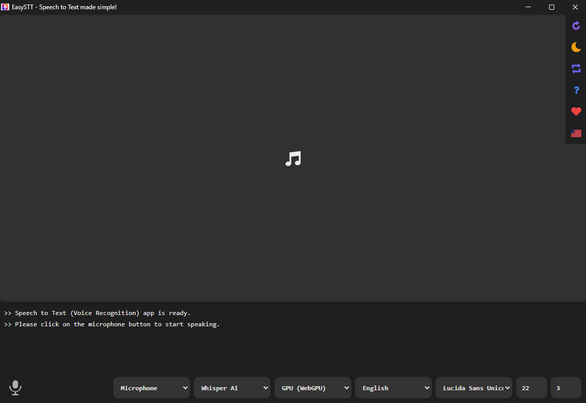 EasySTT interface screenshot